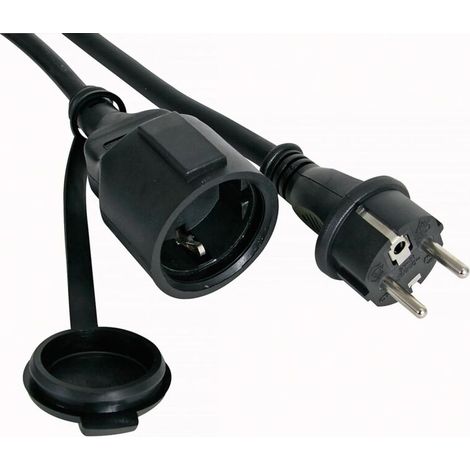 Rallonge en caoutchouc 5 m – H05RR-F 3G2.5 – 16 A 230 V 3680 W – IP44 pour intérieur et extérieur – Câble résistant à l'abrasion (1/2)
