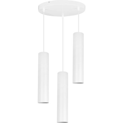 Suspension moderne, blanche, abat-jour LED (1/5)