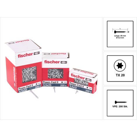 fischer Power-Fast II 4,5x50 PH blvz VG TX 300 100 Stk (1/5)