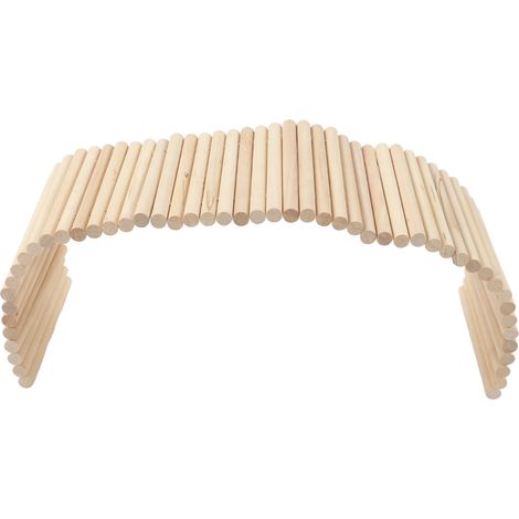 Pont de cachette pour animaux de compagnie, petit Tunnel d'escalade pliable et sûr en bois pour lapins, cochons d'inde, Hamsters, 15x50cm