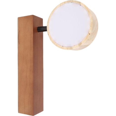 Rotating Wall Light, LED Wall Light in Stone and Oak Wood, Light Fixture with Warm Light, Ideal for Bedroom, Hallway and Living Room (Walnut) (1/5)