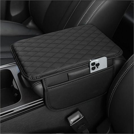 Accoudoir Voiture Universel, Accessoire Voiture Interieur avec 2 Poches de Rangement Voitures, Housse de Console Centrale Mousse Mémoire Confort pour la Plupart des Voitures Camions SUV (1/5)
