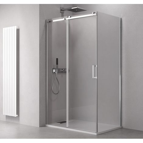 Paroi de douche carrée THRON SQUARE 1000x1000mm, roulettes carrées (1/4)