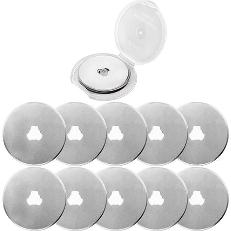 Ensemble de 10 lames de rechange 45mm pour cutter rotatif, Lames de cutter rotatif en acier ultra-tranchante SKS-7, pour le quilting, papier, tissu, scrapbooking, couture et découpe de tissu (1/5)