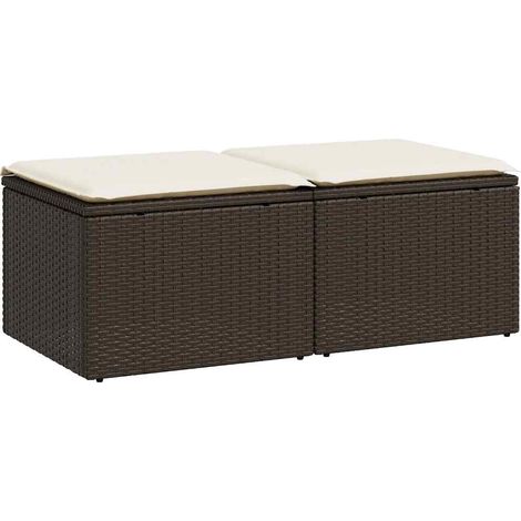 Maison Exclusive - Set sofás jardín y cojines 2 pzas ratán sintét (1/5)