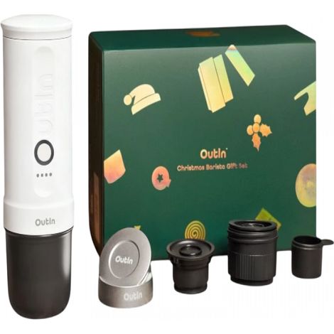 Pack navideño Outin Nano, cafetera espresso con cesta Plus, modelo otem-01, color blanco perla. (1/5)