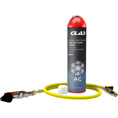 Kit pistolet et spray nettoyant circuit clim 600ml pour climatisation véhicule - AC 9156 - CLAS Equipements