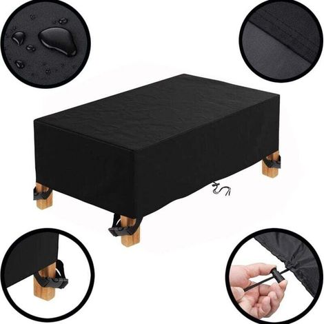 Housse Protection Table Jardin 150x90x75cm, Tissu Oxford 210D Imperméable, Résistante UV et Vent, Couverture Extérieure Robuste