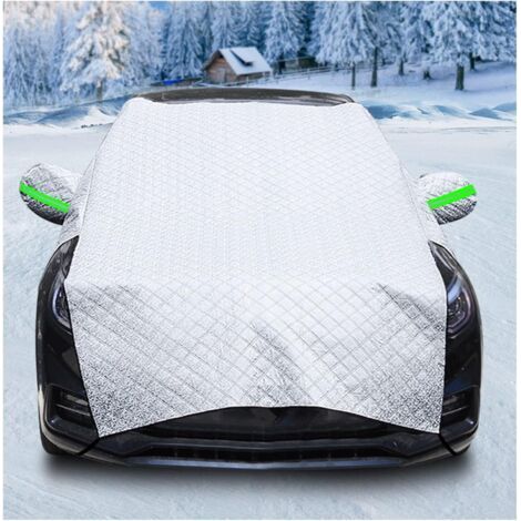 Faltbare Auto-Windschutzscheibenabdeckung, universelle Auto-Frostschutzabdeckung mit elastischen Haken – Silber, 255 x 235 cm (1/5)