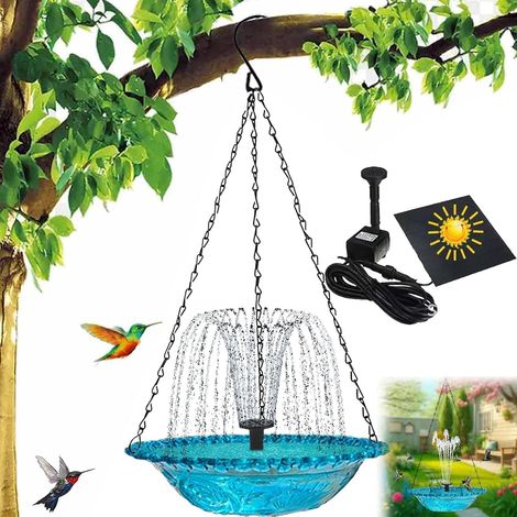 Fontana per vasca per uccelli sospesa a cascata solare Funzione ad energia solare Fontana per esterni Vasca per uccelli da giardino Decorativa solare Fontana per uccelli Vasca per uccelli Fontana sola (1/5)
