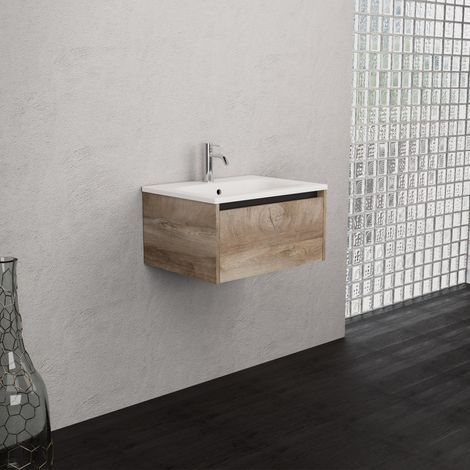 Inda - Meuble de salle de bain 1 tiroir L.60 avec vasque mate / (1/5)
