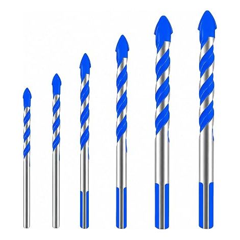 Foret Carbure de Tungstene Lot de 6 Mèche à Carrelage Forets pour Carrelage Forets Carrelage Trépan de Forage pour Verre, Mur en Brique, Céramique, Porcelaine (3/5/6/8/ mm) (1/5)