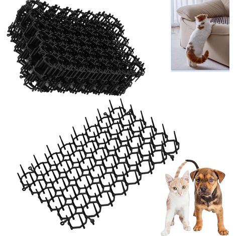 Tapis Anti Chat,6 pièces Pic Anti Chat Repousse Chat,Grille de Jardin Anti Chiens,Exterieur Interieur Grillage Tapis Anti Chien avec Epine,20 x 15 cm (1/5)