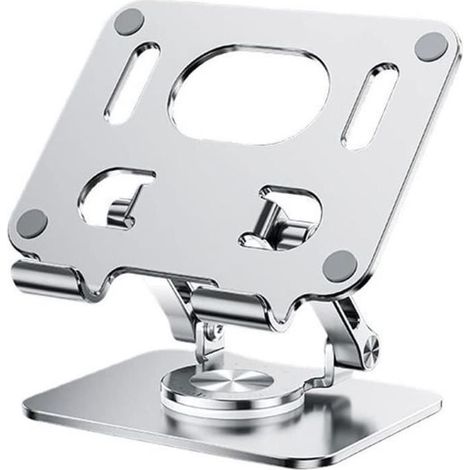 Bracket for Tablets multi-angle, Bracket of Tablets Foldable Rotary to 360° in Aluminum, compatible with Tablets 4.7 to 12' (1/4)
