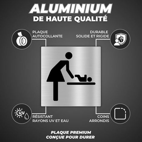 Salle Allaitement Maman Bébé - 10x10 cm - Aluminium - Coin Nursery (1/4)