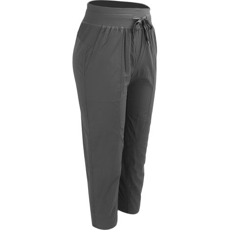 Pantalon de jogging de fitness pour femme, lavable, doux et respirant, avec cordon de serrage, idéal pour la course et les activités de plein air (gris) M (1/5)
