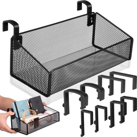 Table de chevet à suspendre lit, paniers de rangement suspendus en fer, étagère en métal peu encombrante pour lit mezzanine et dortoir, montage et rangement faciles pour divers articles (1/5)