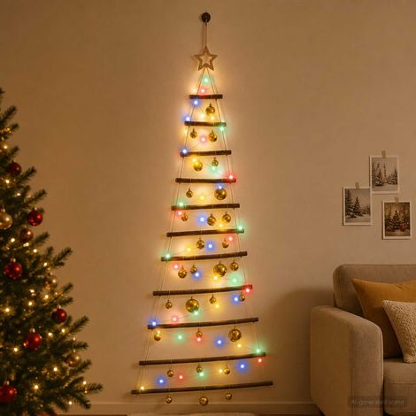 vidaXL Árbol de Navidad colgante con bolas 150 cm 80 LED Multicolor (1/5)