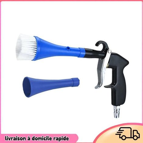 Dilwe Pistolet de Nettoyage de Voiture Air 360° 2 Buses Pro - Enleve saleté, Debris et Poils d'Animaux (1/4)