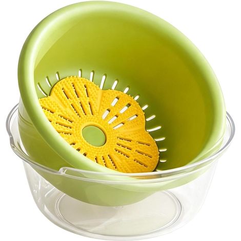 Küchensieb mit Silikonbürste und Abtropfkorb für die Aufbewahrung in der Küche Obst- und Salatsieb zum Abspülen von Salaten, Beeren, Gemüse, selbstgemachten Produkten, für Wohnungen, Camping, Kochen (1/5)
