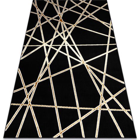 Teppich ALLURE 1964 Geometrisch - Strukturell, stilvoll, glamourös schwarz / gold black 160x220 cm