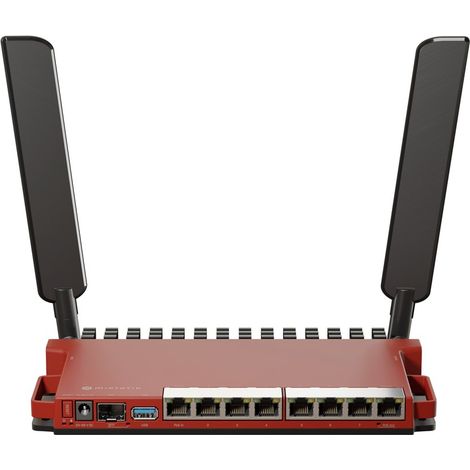 MikroTik Router L009UiGS-2HaxD-IN 802.11ax 10/100/1000 Mbit/s 8 porte Ethernet LAN (RJ-45) Supporto Mesh No MU-MiMO No Nessuna banda larga mobile Tipo di antenna Esterna 1x USB 3.0 tipo A (1/4)