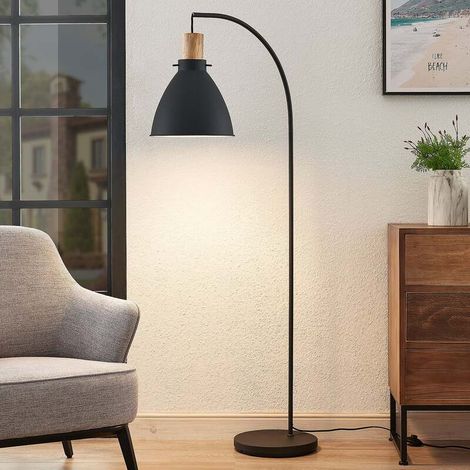 [GEBRAUCHT] B-Ware Lindby Stehleuchte Trebale LED Leselampe E27 Leuchte Lampe Holz schwarz 154cm (1/2)