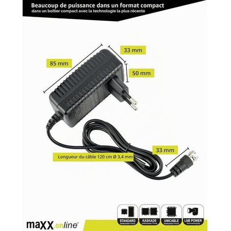 Alimentation Universelle 18V, 1600Ma Avec Fiche F, Alimentation Pour Commutateur Multiple Sat/Unicable De Tous Types, Power Insert (1/5)