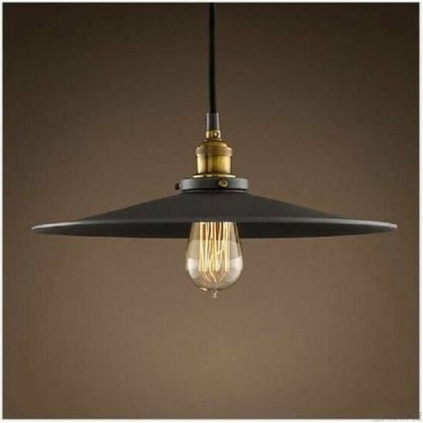 36cm E27 Retro Industrial Pendant Light Chandelier Black Lampshade Ceiling Light Fixture for Living Room Kitchen Bar 1PCS (1/3)