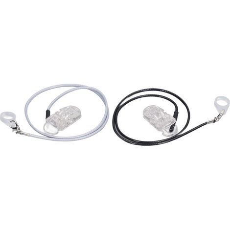 Amplificateur Sonore Monoaural avec Clip et Sangle Nylon - 2 Pièces Noir Gris (1/5)