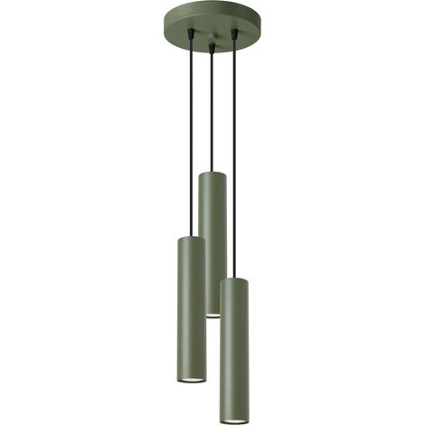 Lámpara colgante Bellix 3 GU10 verde oliva lumilo 14.819.87 (1/5)
