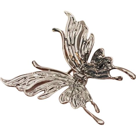 Pinces à cheveux papillon pour femmes, en métal antidérapant et scintillant, accessoires élégants pour cheveux papillon-Silver (1/5)