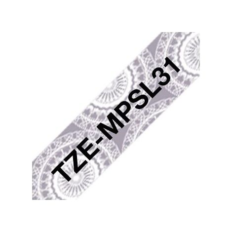 Brother TZE MPSL31 nastro per etichettatrice Nero su argento (1/4)