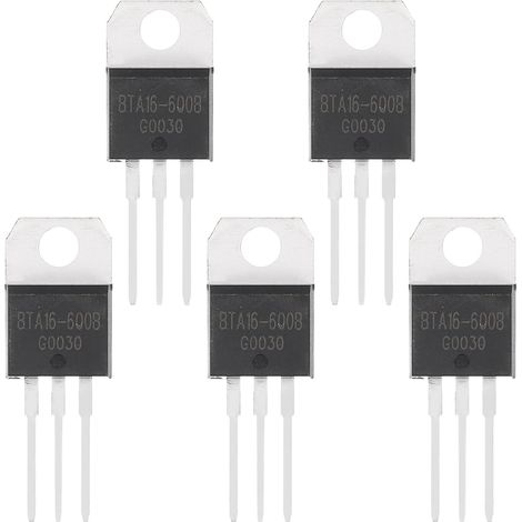 Thyristor Bidirectionnel - 5 Pièces - Boîtier TO-220 - Contrôle 600V 16A - Électronique et Électroménager - 29x10x4,5mm (1/5)