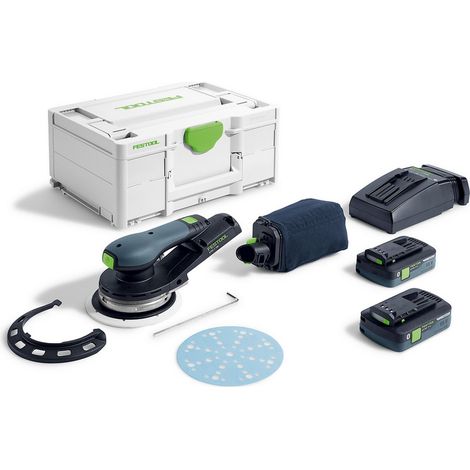 Exzenterschleifer FESTOOL ETSC 2 150 I-Plus (2 x 4,0 Ah + TCL6 + Systainer SYS3 M 187)
