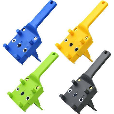 Localizador de agujeros rectos para carpintería, de plástico ABS, perforador manual para conexiones de tableros, 4 piezas. (1/5)