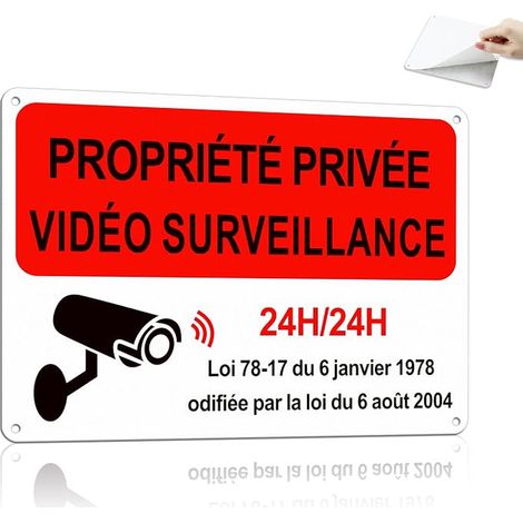 Video Surveillance Panel 25 x 18 cm - Private Property Aluminium (1/2)