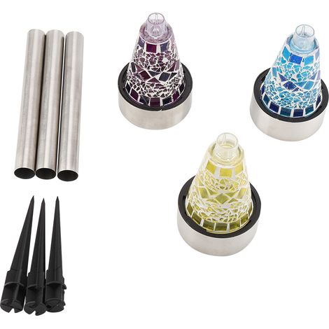 Lampe de jardin solaire, lot de 3 veilleuses LED durables pour l'extérieur (1/5)
