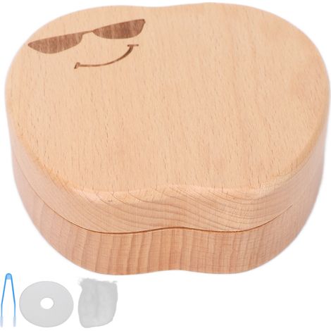 Boîte à dents en bois portable pour enfant, coffret rangement dent de lait, souvenir cadeau, organisateur de dent de bébé, étui de conservation, boîte à souvenirs pour garçon et fille (1/5)