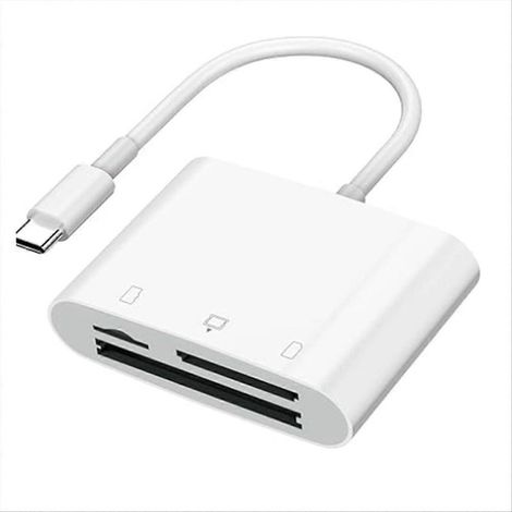 Lecteur de cartes SD pour téléphone/ordinateur portable, lecteur à trois emplacements compatible avec les cartes SD et TF, visionneuse pour appareil photo numérique, Plug and Play (1/5)