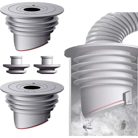 Joint de Tuyau pour Machine à Laver 60-65 mm Anti-Odeur Gris 2 Pièces Cuisine (1/4)
