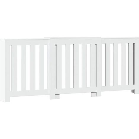 Cache-radiateur moderne et décoratif 205 x 21,5 x 83,5 cm étagère pratique style contemporain en bois d'ingénierie blanc (1/5)