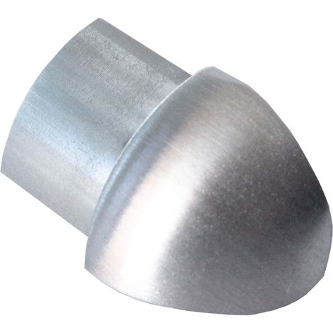 Dalsys Angle extérieur pour profilé en quart de cercle en acier inoxydable, Profilé pour carrelage - Brossé 10mm, 1 pièce