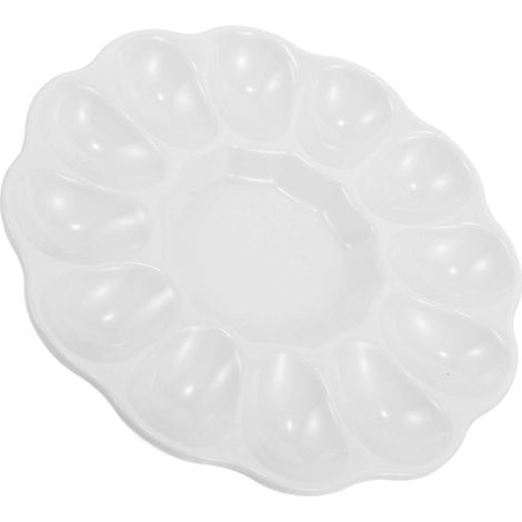 Plateau de rangement pour œufs en céramique, plateau à œufs mimosa, plateau traiteur, plateau alimentaire à compartiments multiples, fond plat, 8,1 × 8,1 × 1,1 pouces, 1 pièce. (1/5)