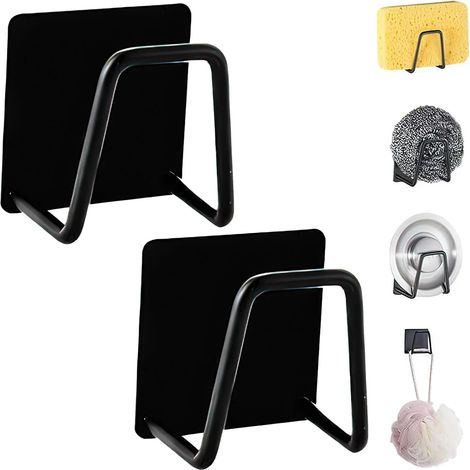 2 Pièces Porte Eponge Evier Cuisine Noir (1/5)