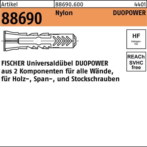 FISCHER Dübel R 88690 DUOPOWER 14 x 70Nylon 20 Stück