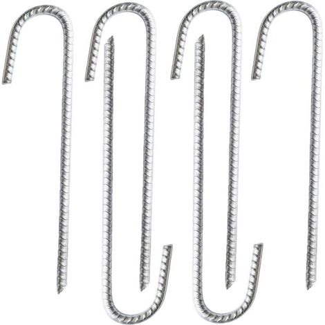 Lot de 6 piquets d’ancrage en Acier galvanisé Robuste pour Barres d’Armature en J - pour chapiteaux, 30cm (1/5)