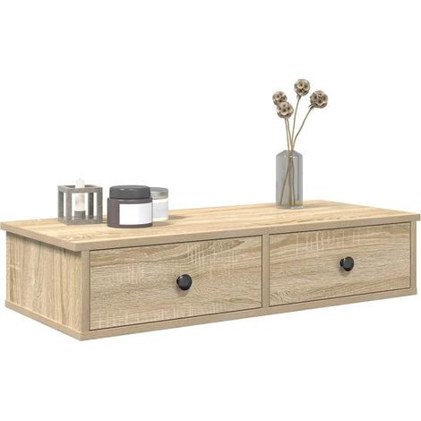Wandregal mit Schubladen Sonoma-Eiche 80x34x17 cm Holzwerkstoff vidaXL