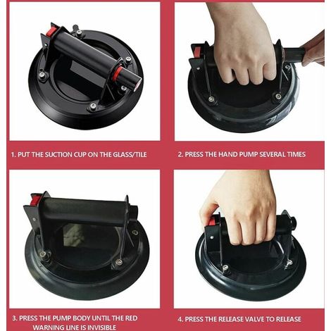 Ventouse – Ventouse pour carrelage en verre avec petite ventouse pour verre, carrelage, carrelage de sol, plaques de marbre, panneaux solaires (1/4)