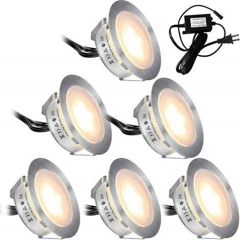 6pcs Spot LED Encastrable Blanc Chaud, IP67 Étanche,DC12V (1/5)